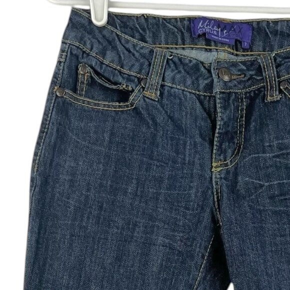 Miley Cyrus Max Azria Women's Blue Denim Jeans Size 7 Stretch Low Rise Skinny - Picture 5 of 11